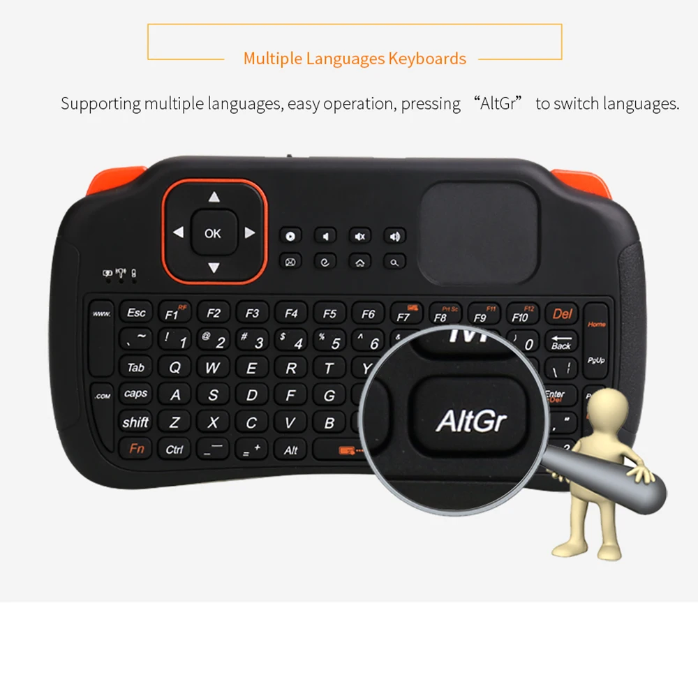 Fly mouse Мини игровая клавиатура с тачпадом 2,4G 83 клавиши пульт дистанционного управления Беспроводная клавиатура для samsung LG Android Tv Box ноутбука