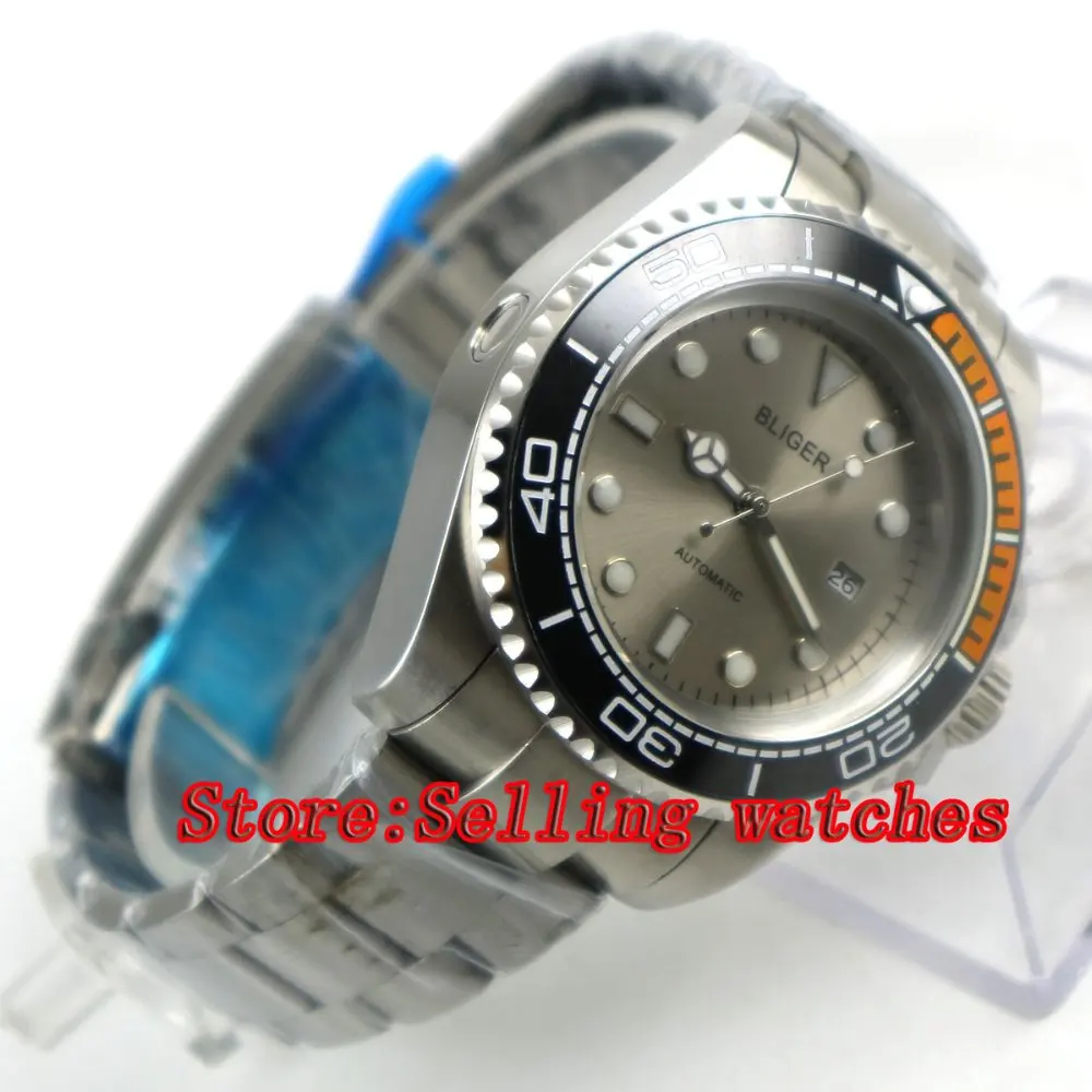 Мужские механические часы с серым циферблатом 44 мм|wristwatch mens|wristwatch mens automaticwristwatches