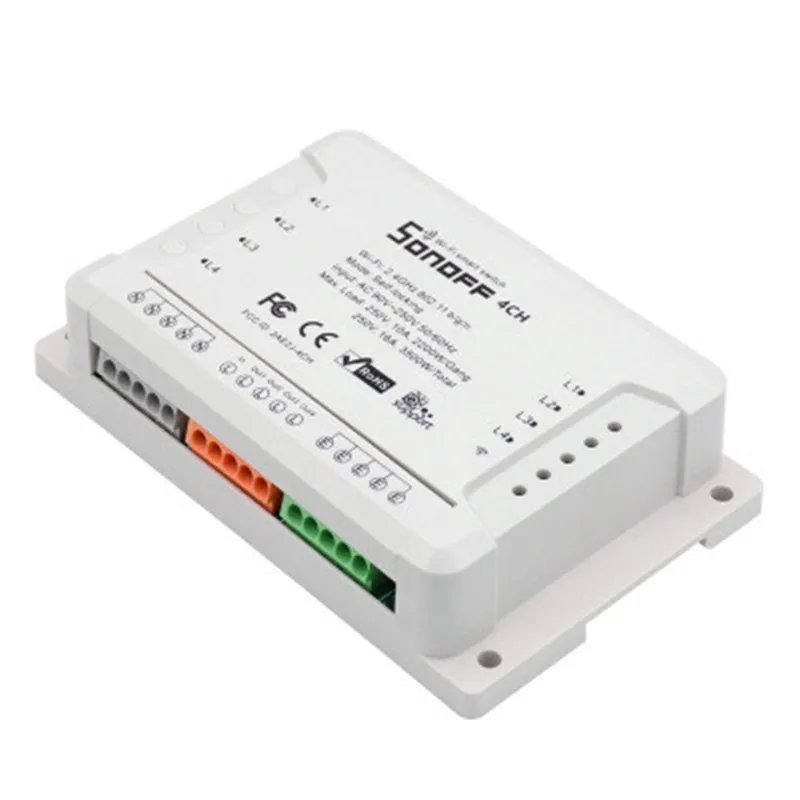 Sonoff 4ch R2 смарт переключатель 4 канала без 433 МГц 2 4G Wifi Пульт дистанционного