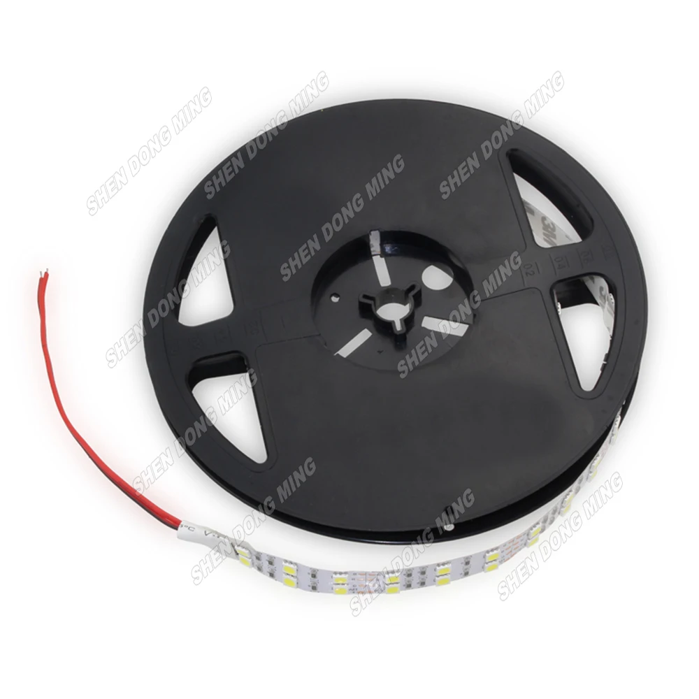 Светодиодная лента 5050 SMD теплая белая/белая двухрядная IP22 600 светодиодов 5 м для