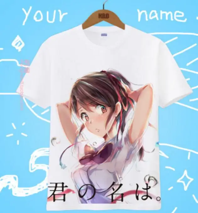 Костюм для косплея Kimi no Na wa с вашим именем Taki Tachibana хлопковая Футболка Makoto Shinkai|tee
