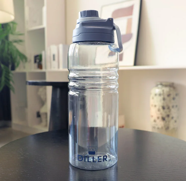 blue 2L 1Л 1.5л 2л большой емкости бутылки для воды для занятий спортом на открытом воздухе, таких как баскетбол для футбола и бега, скалолазание спортивная чашка - Цвет: blue 2L