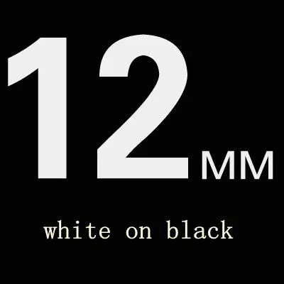 12MM white on black 12 мм этикеточная лента для LM-PNP LM-160 LM-210D LM-280 этикетировочных машин Сделано в Китае 12 мм белого и черного цветов, на возраст 12 мм цвет желтый, черный, красный, черный - Цвет: 12MM white on black