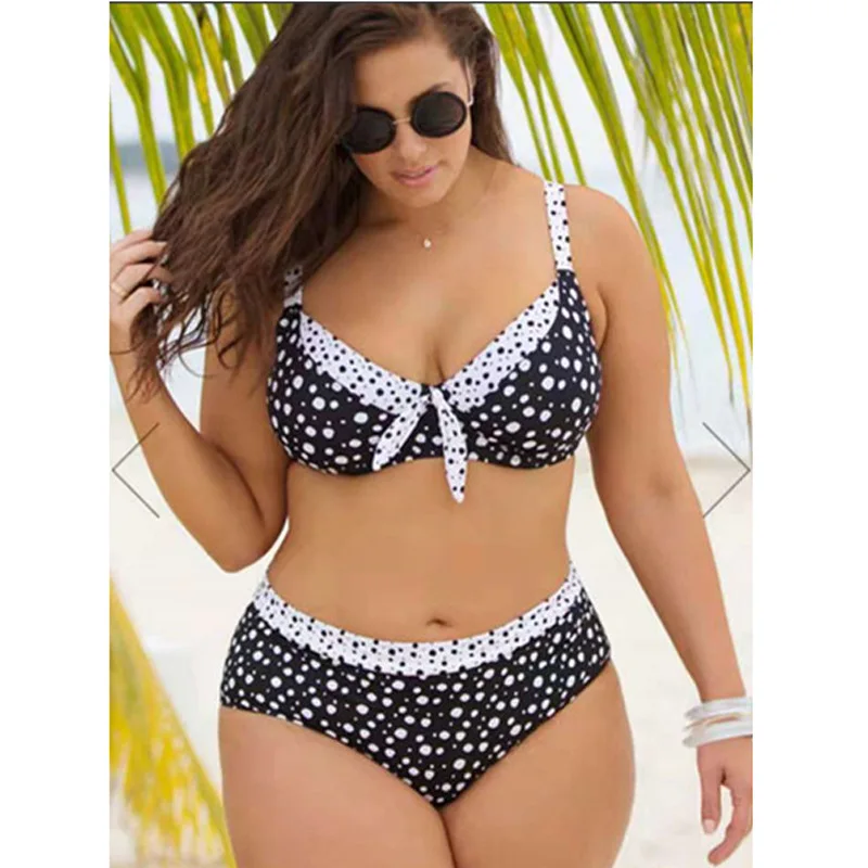 2019 Bikini Large size high waist split swimsuit printed with steel bracket shoulder pad and adjustable | Спорт и развлечения