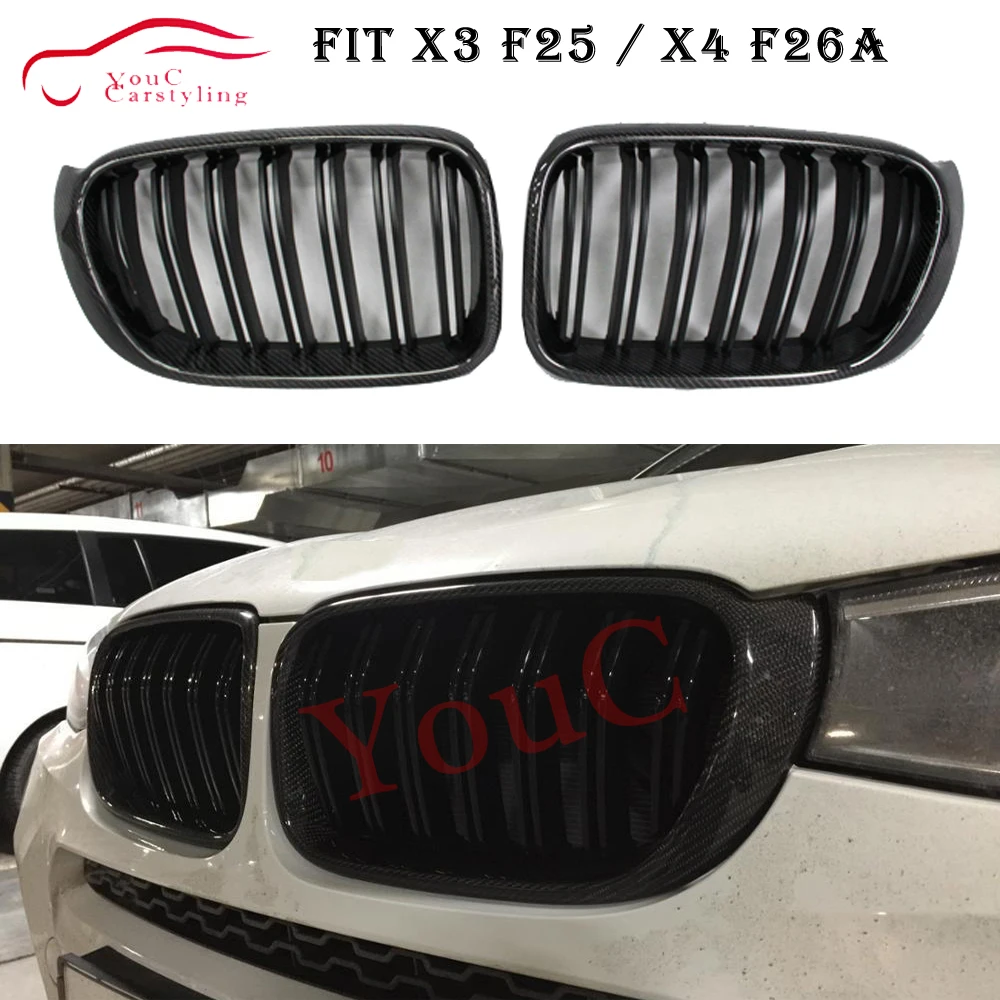 Гоночная решетка из углеродного волокна Передние решетки для BMW X3 F25 Facelift &amp X4 F26