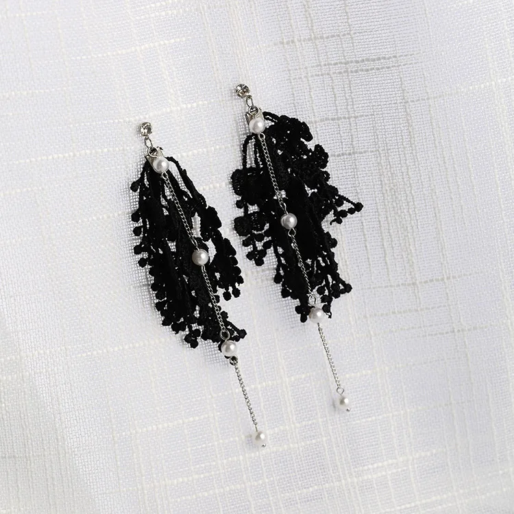 2017 корейские Популярные Простые кружевные серьги-подвески модные ювелирные