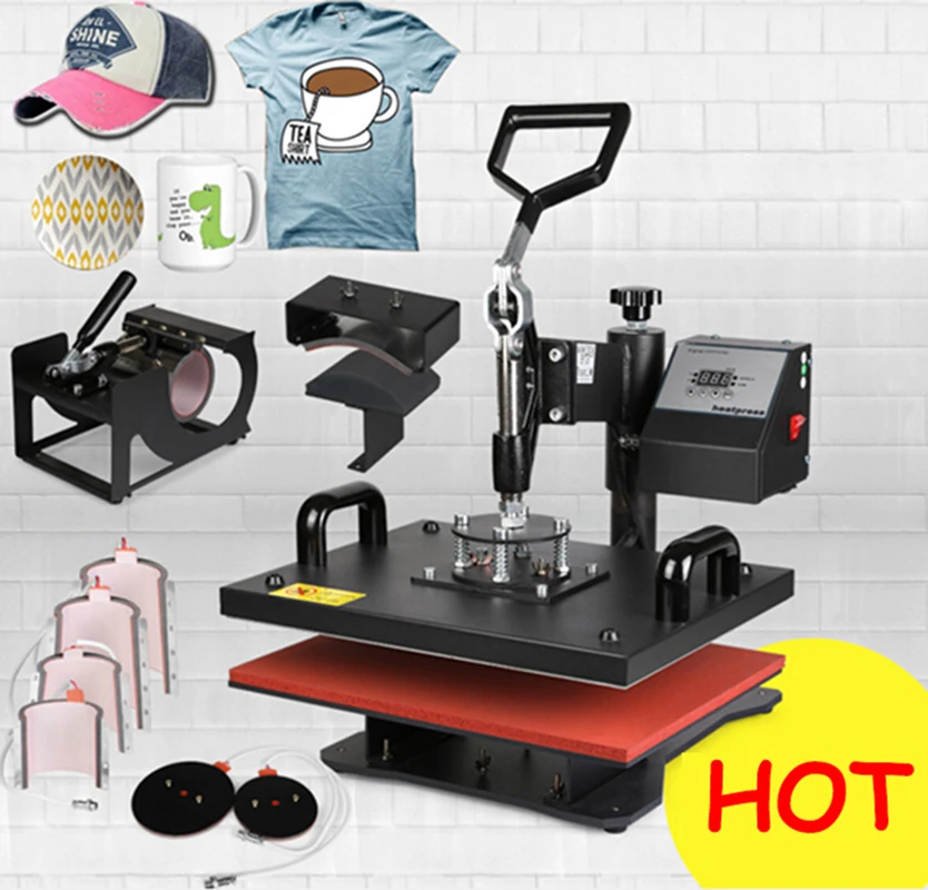 

30*38CM 8 in 1 Combo Heat Press Machine Thermal Transfer Machine Heat Press Printer for Cap Mug Plate T-shirts Printing
