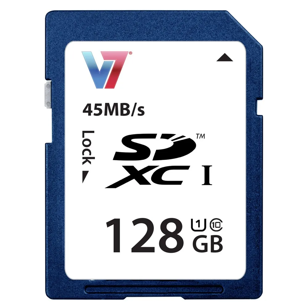 Карта памяти V7 128 ГБ SDXC UHS-1 класс 10 UHS 45 МБ/с 18 | Компьютеры и офис