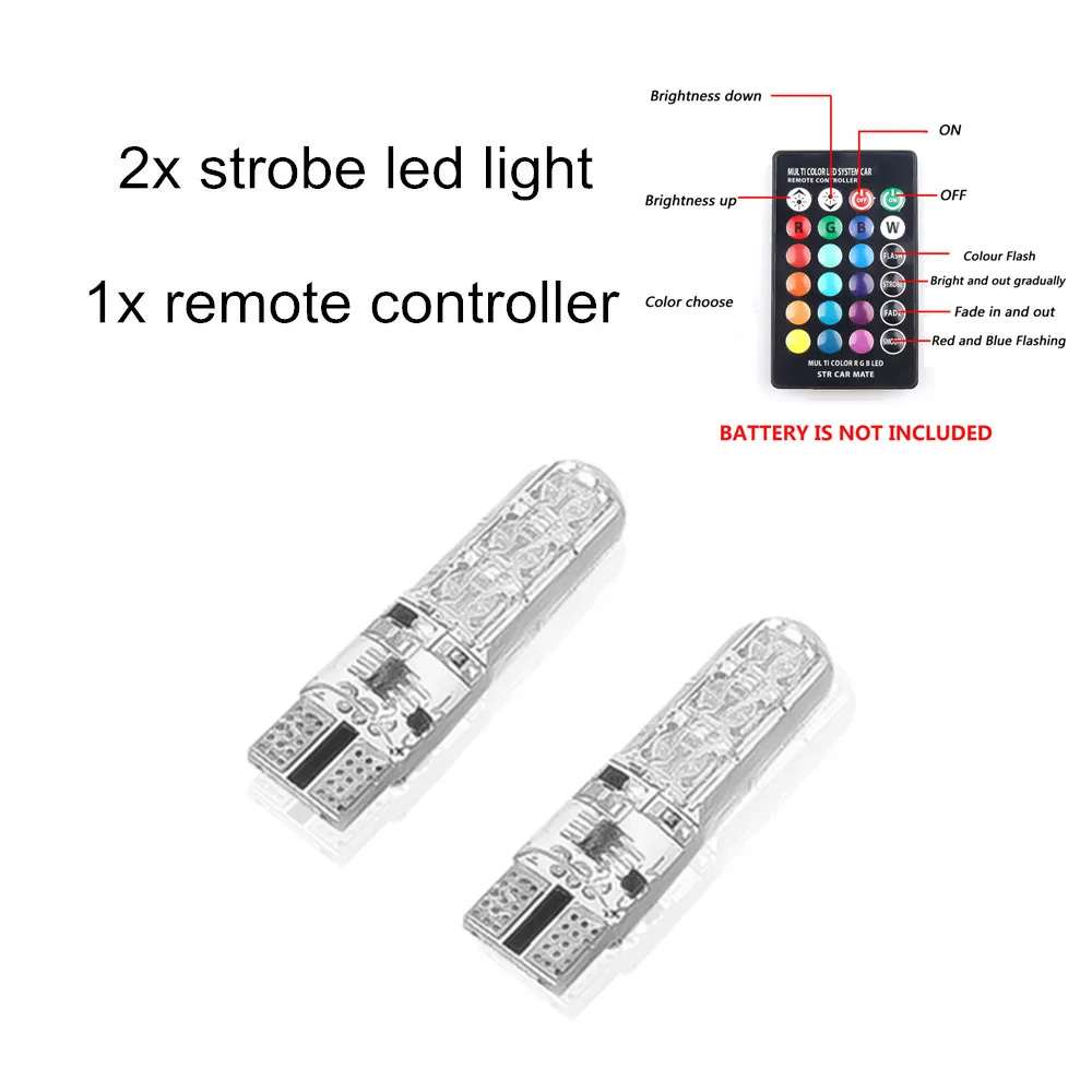 Светодиодный RGB Стробоскоп T10 W5W 2 шт. светодиодные лампы 194 168 501 янтарные из