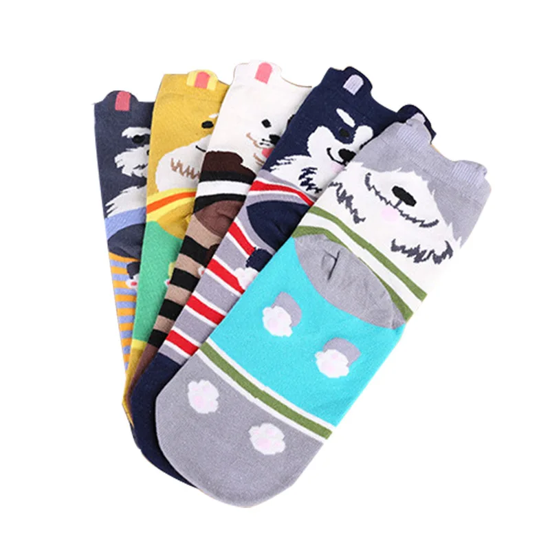 Harajuku мультфильм носки для девочек леди в полоску однотонные хлопковые женщин