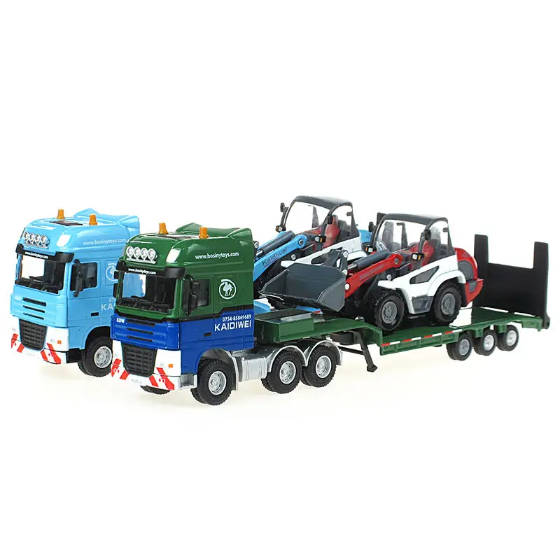 Сплав инженерный полуприцеп детская игрушка модель автомобиля плоский Трейлер с