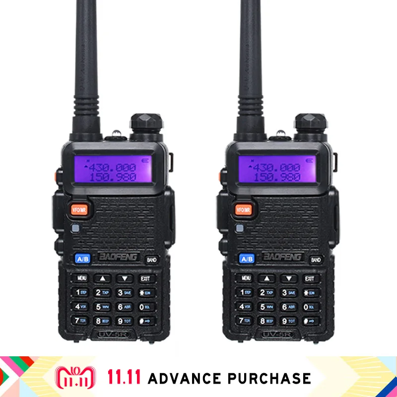 Портативная рация baofeng uv 5r talkie 2 шт. портативная uv5r телескопическая домофон