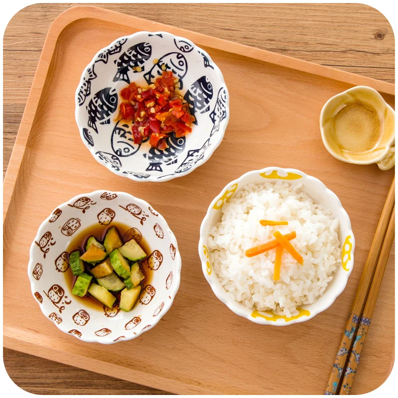 Japanese and wind hand-painted ceramic bowl occupy the home Retro thread household utensils rice bowls salad of soup | Дом и сад