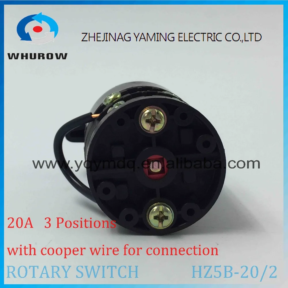 Rotary switch HZ5B-20/2 with cooper wire changeover cam combination Ith 20A Ui 500V 50Hz 2 poles sliver point contacts | Обустройство