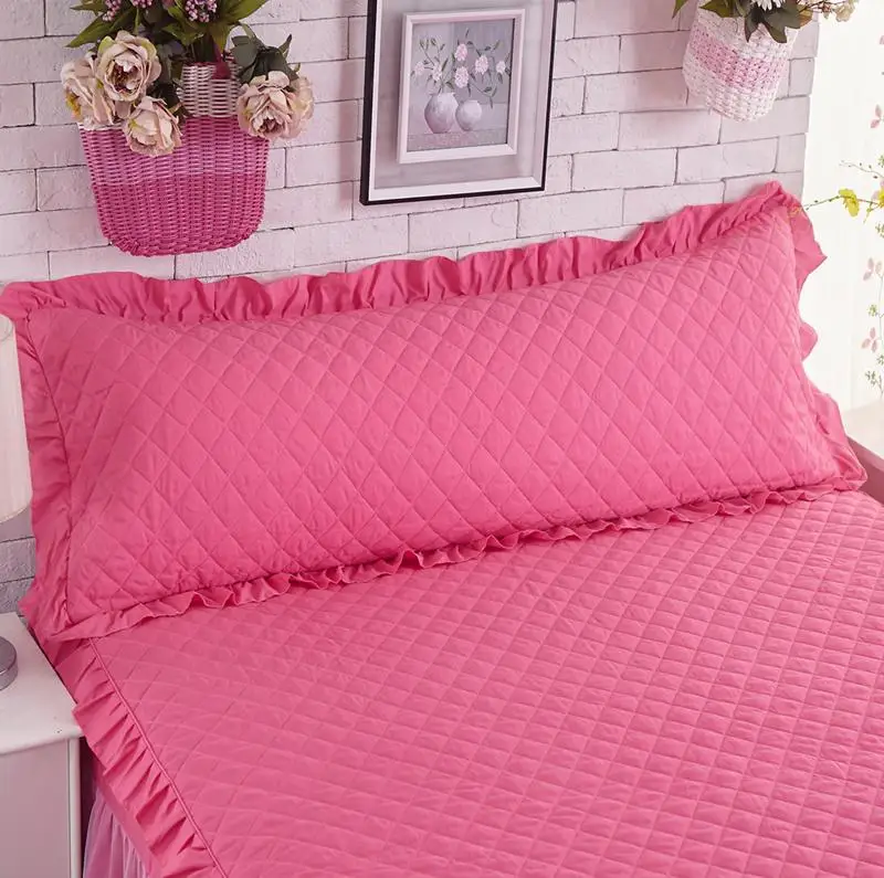 as picture JaneYU Couple Thickened Double Pillow Cover Cotton Pillow Cover, 1.2m 1.5m Long Pillow Cover 1.8m Pillow Cover - Цвет: as picture