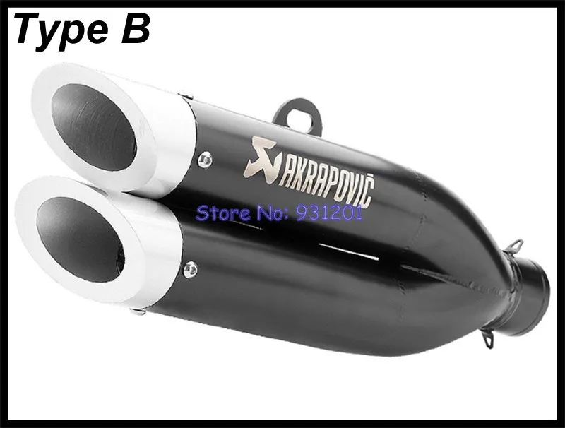 На входе 51 мм мотоцикл Akrapovic выхлопная труба двойной глушитель Escape универсальный
