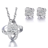 xiyanike 925 sterling silver hot sale shine crystal aaa cubic zirconia jewelry sets heart of eternity for women lover gift neea