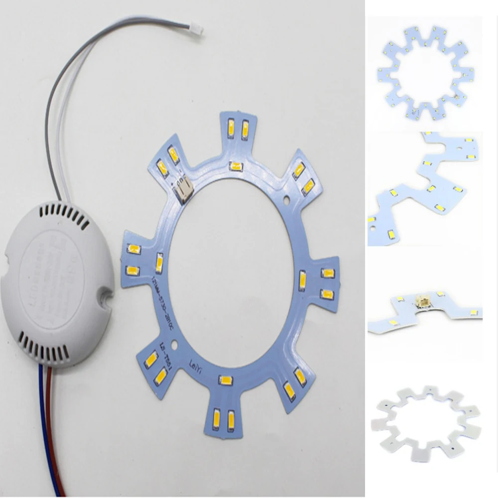 Luz de techo LED fuente modificada bombilla LED redonda SMD5730 Luz de techo LED PCB tablero fuente modificada 10 W 12 W 18 W 24 W dormitorio