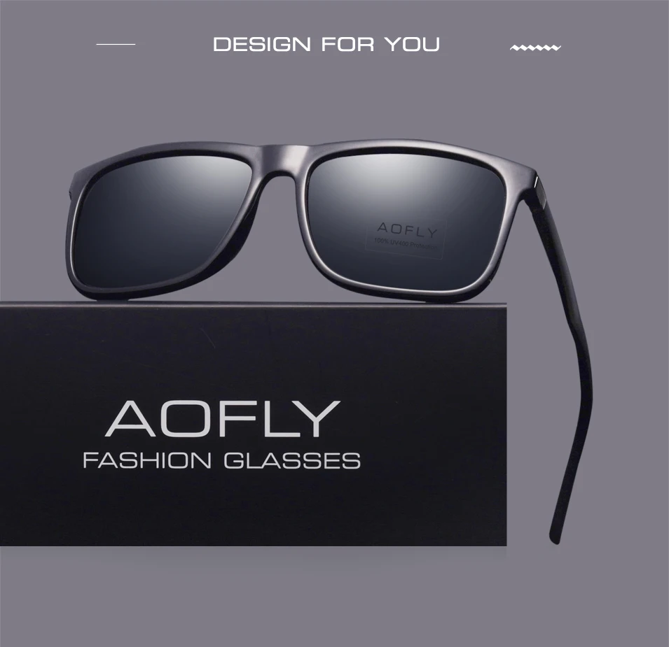 AOFLY, фирменный дизайн, Классические поляризованные солнцезащитные очки для мужчин, для вождения, квадратная черная оправа, солнцезащитные очки для мужчин, мужские очки, UV400