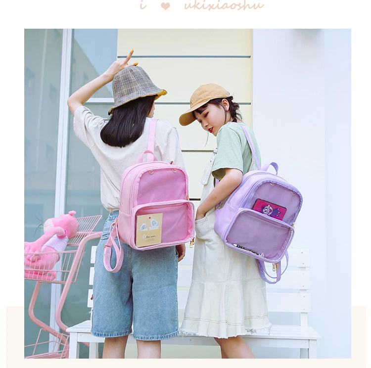 Прозрачные женские рюкзаки Itabags Harajuku, водонепроницаемый прекрасный прозрачный рюкзак для школы, подростка, девочек, сумки через плечо, повседневные