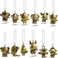 12 zodiac sign necklaces animal metal pendant women jewelry tiger dragon pig monkey chains necklaces for men dropshipping