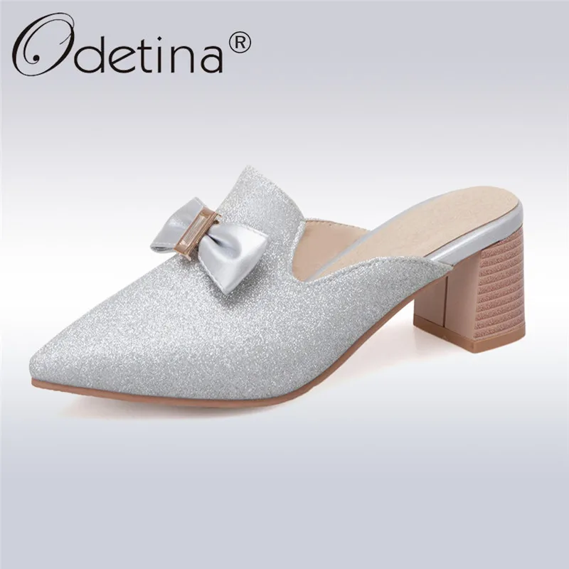 Odetina/Новые модные шикарные женские туфли-лодочки шлепанцы с острым носком и