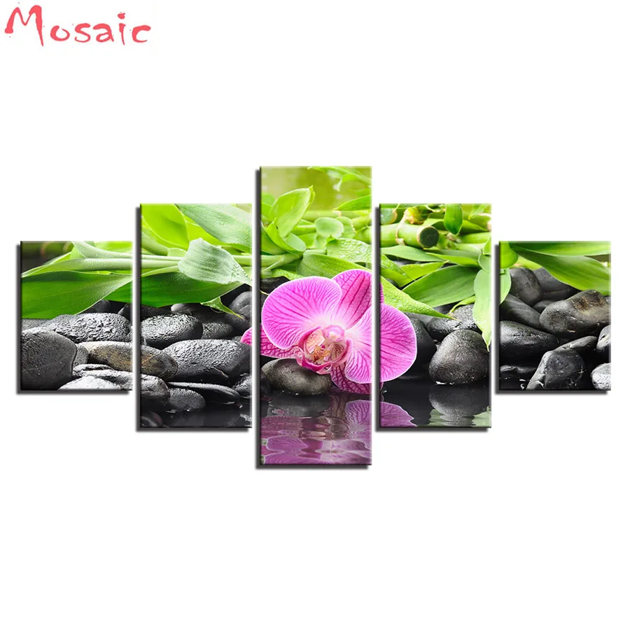 Алмазная картина из бамбука 5 шт. алмазная вышивка круглая/квадратная мозаика