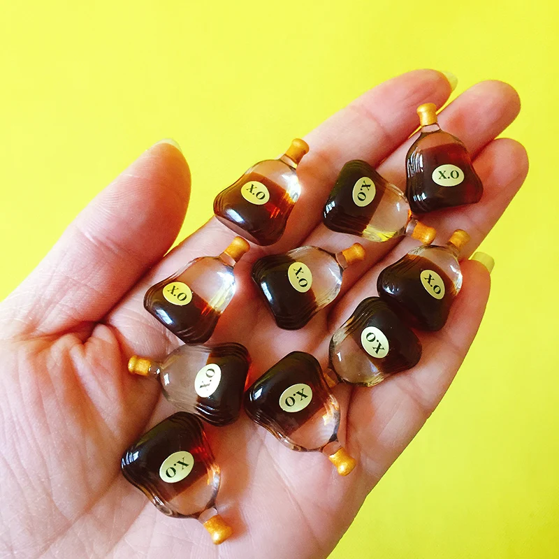 10 brown xo bottles Новинка~ 10 шт кофейные бутылки/миниатюры Еда/столовая посуда/Искусственный/Сказочный Садовый Гном/Террариум/Бонсай/фигурка/Кукольный дом Декор/ - Цвет: 10 brown xo bottles
