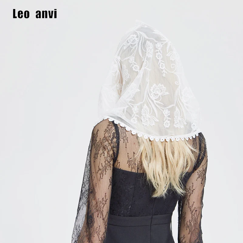 Кружевной Шарф Leo anvi с вуалью для церкви белая католическая Мантилья бесконечная