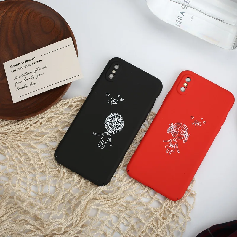 Pybth Boys and girls Phone Case For iphone X 6S 6 7 8 Plus Cover red Hard PC Back |