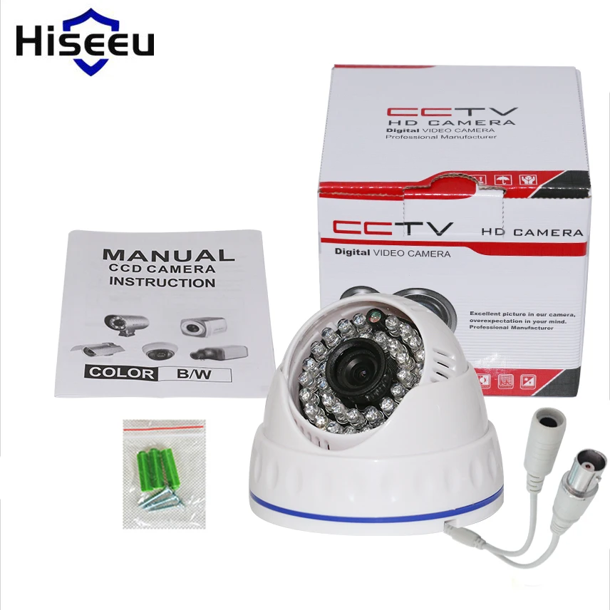Hiseeu CMOS 800TVL 1000TVL камера видеонаблюдения мини-купольная безопасности аналоговая
