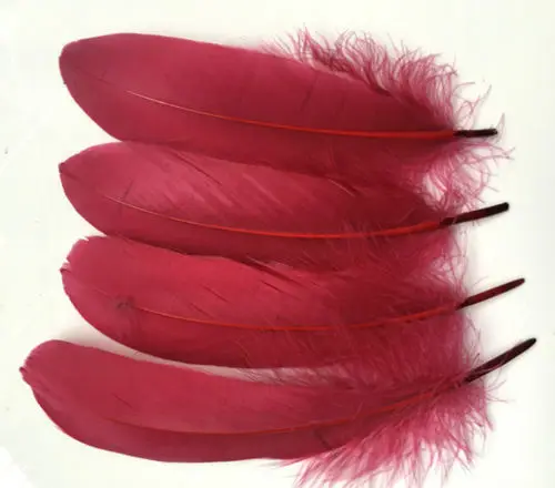 

500pcs/lot!15-20cm long Wine red Goose Feathers,Hat Trimming,Feathers for Millinery,Fascinators&Crafts