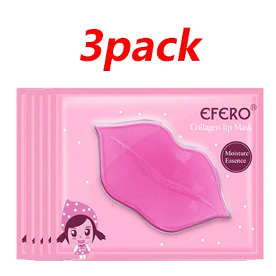 3pack pink 2/3/5/6 упаковок губы коллагена увлажняющий с украшением в виде кристаллов маска для губ гелевые подушечки, так же увлажняет кожу, против старения, морщин, маски для ухода за губами - Цвет: 3pack pink