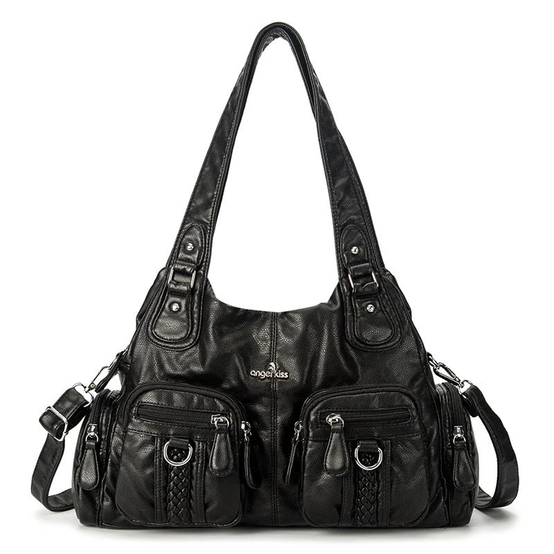 2019 Summer Women Famous AngelKiss PU Leather Hobo Satchel Design Female Large Shoulder Bag Lady Shopping Handbag Messenger Bags | Багаж и