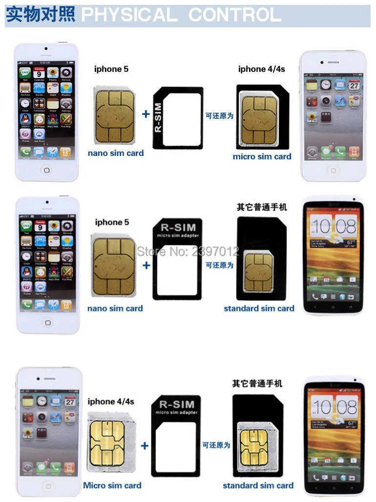 SZAICHGSI 4 в 1 Noosy Nano Micro SIM адаптер для извлечения карты iPhone 7 6 6s plus 5 5S 4s оптовая продажа