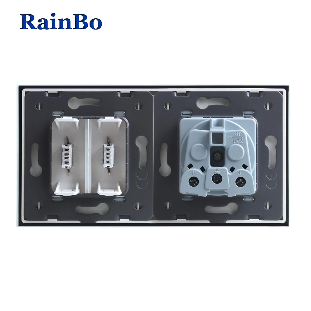 RainBo Франция-Стандартный блок питания + usb-разъем USB-розетка стеклянная-панель не