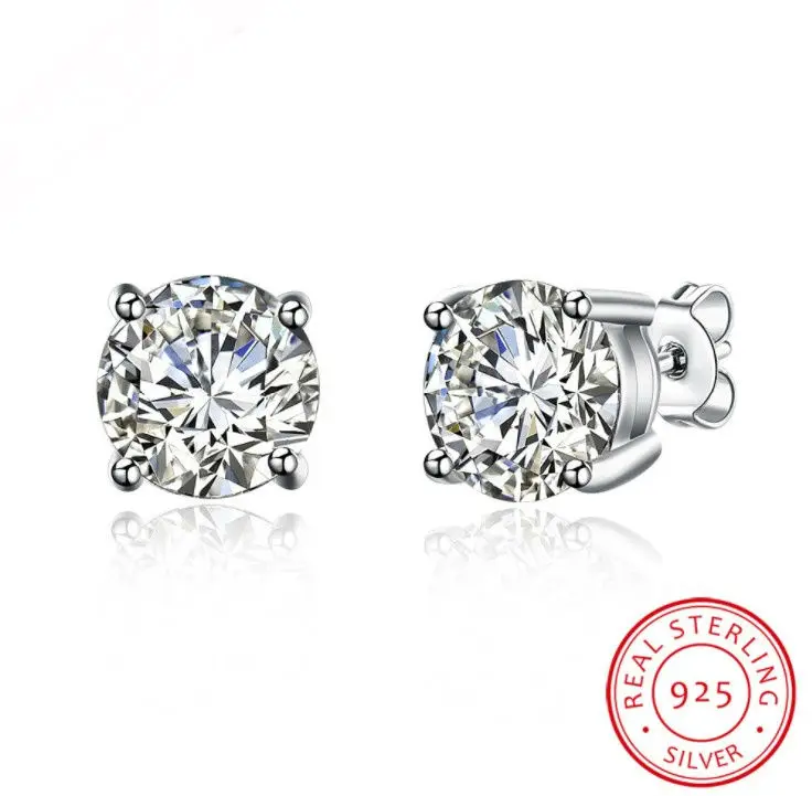 Серьги гвоздики из серебра 2020 пробы с кристаллами|crystal earrings swarovski|crystal swarovski