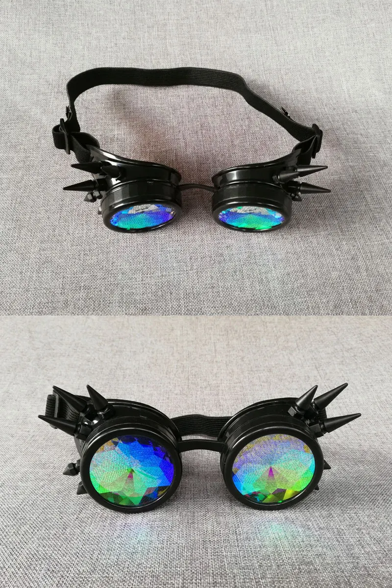 Очки для калейдоскопа, мужские, женские, Oculos, стимпанк, солнцезащитные очки, круглые, Rave, косплей, клипсы, очки, вечерние, готические