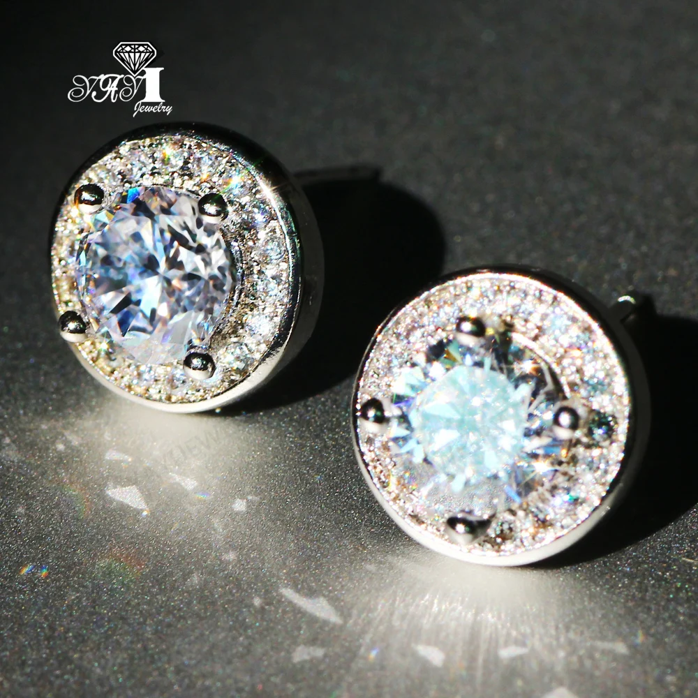 Ювелирные изделия YaYI Мода Принцесса 5.9CT серебро белый циркон Цвет Длинные серьги