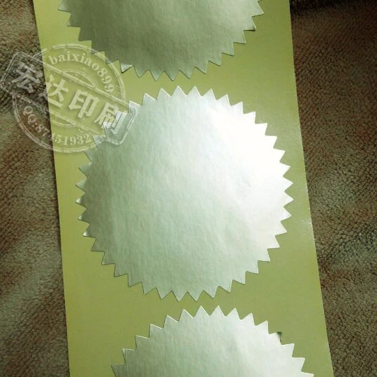 

Free shipping 100 pcs of 45mm Diameter Gold color sticker gear shape for embossed stamp.