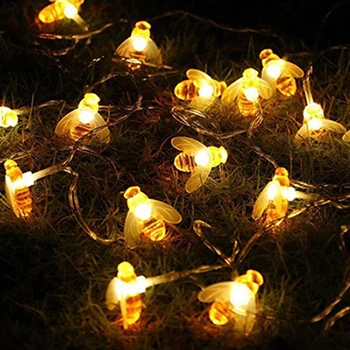 Bee lights 1 м 2 м теплый белый светодиодный гирлянда праздничное освещение сказочные огни Рождественская гирлянда для украшения нового года свадьбы вечеринки - Испускаемый цвет: Bee lights