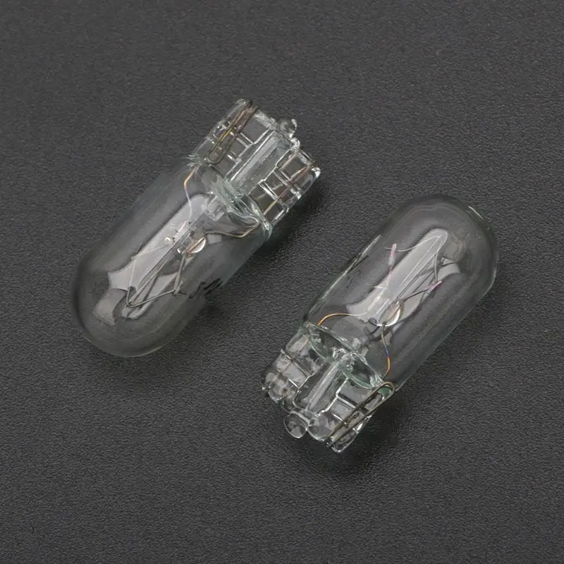 

Hot New 10 Pcs T5 W5W White Color 1.2W 194 501 DC 12V/24V Car Bulb Side Wedges Car Light Source Instrument Lamp Universal