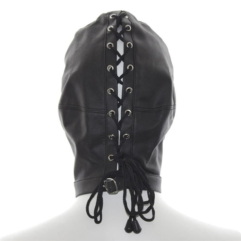 Головка для связывания партнера капюшон маска с открытым ртом глаз фетиш из