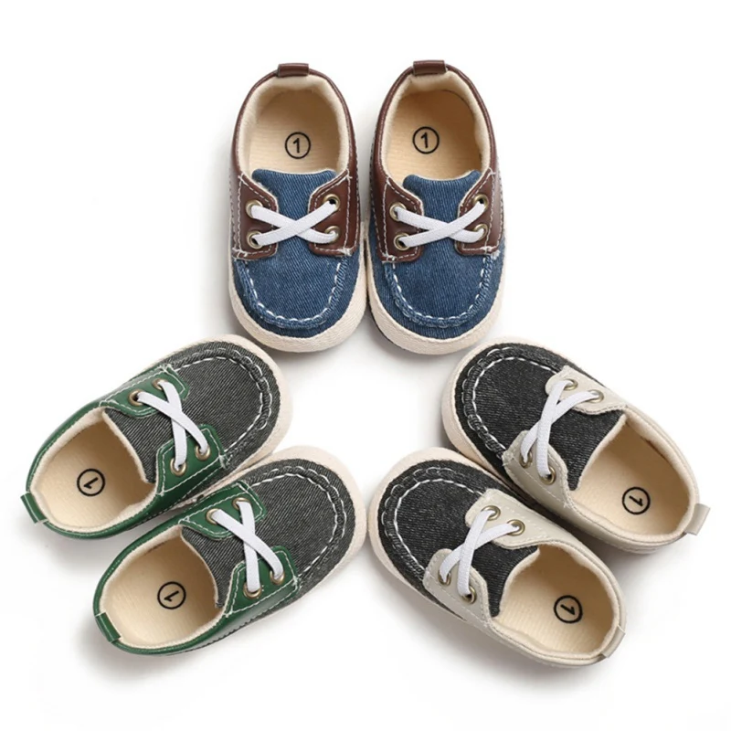 

Newborn Baby Boy Shoes First Walkers Spring Autumn Baby Boy Soft Sole Shoes Infant Canvas 0-18 Months