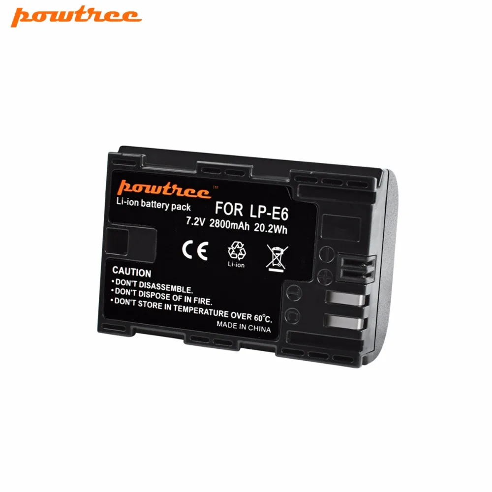 Аккумуляторная батарея Powtree для Canon 7 2 в 2800 мАч LP-E6 сменная камеры LP E6 LPE6 5D 6D 7D 60D 60Da