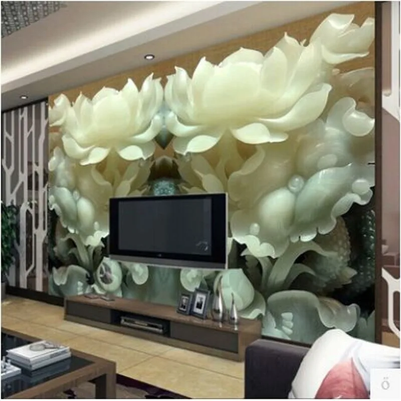 beibehang Custom wallpaper 3D relief large murals TV background wall paper living room stereo seamless Rose 3d mural | Обустройство