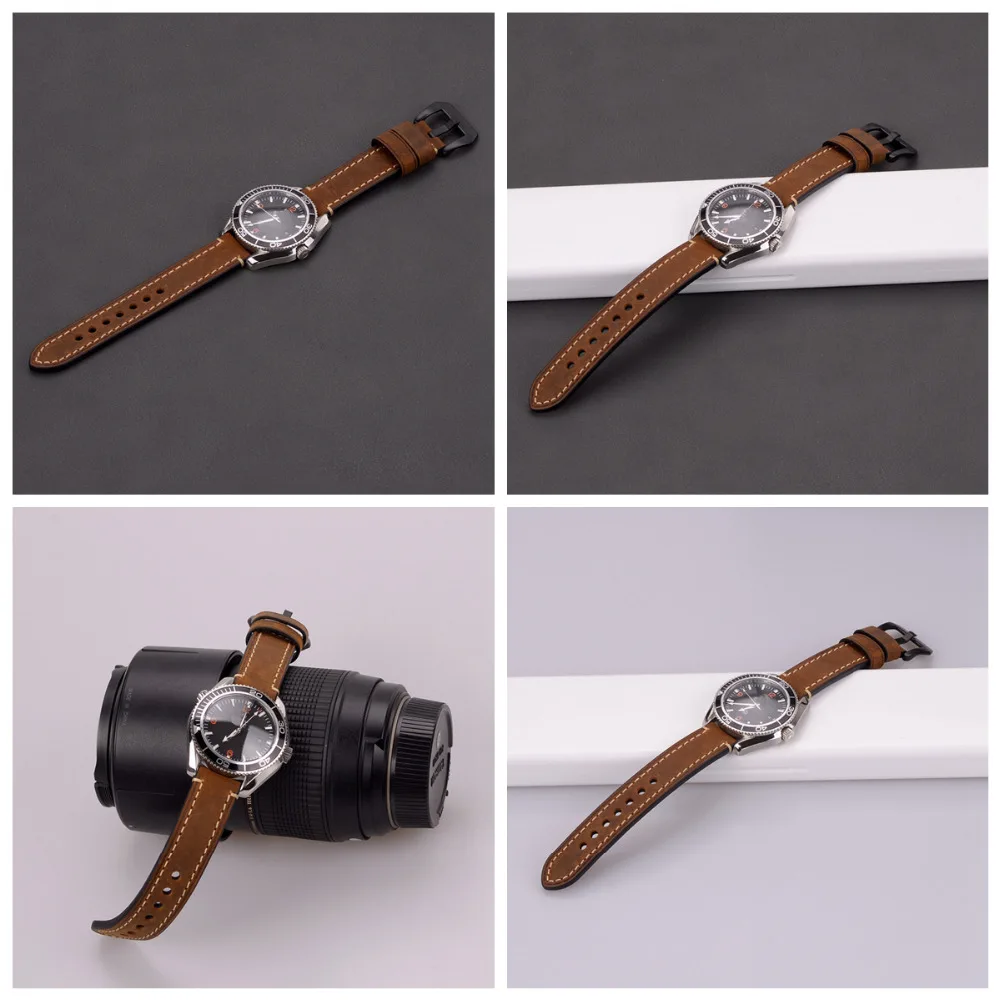 Ремешок ручной работы из натуральной кожи для наручных часов браслет P Watch 20 мм 22 24