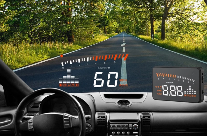 Автомобильный HUD Дисплей gps Спидометр OBD2 Интерфейс X5 " Лобовое стекло проект Цифровой Автомобильный спидометр Стайлинг автомобиля