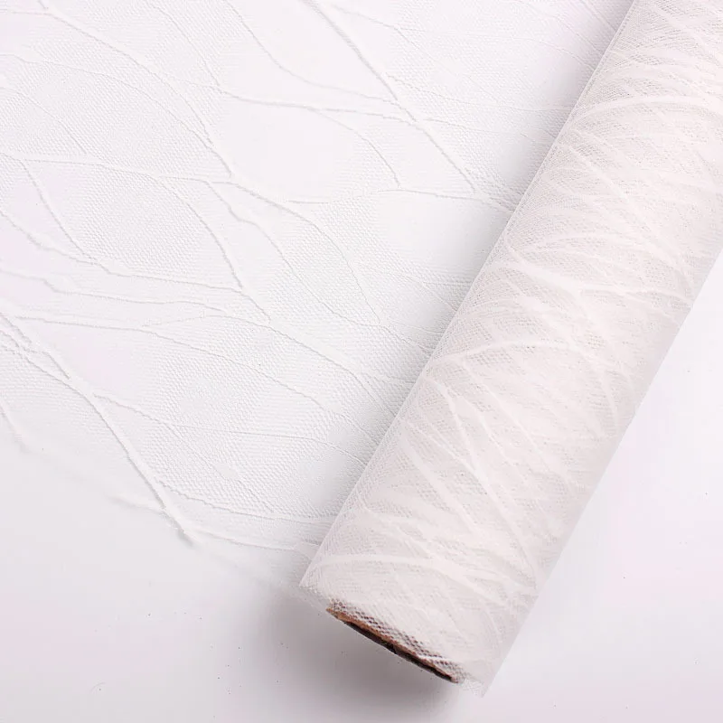 White 1 м/рулон Фэнтези кружево электрическая сеть пряжа цветок Подарочная упаковка DIY скрапбук крафт бумага флористы поставки декоративный материал - Цвет: White