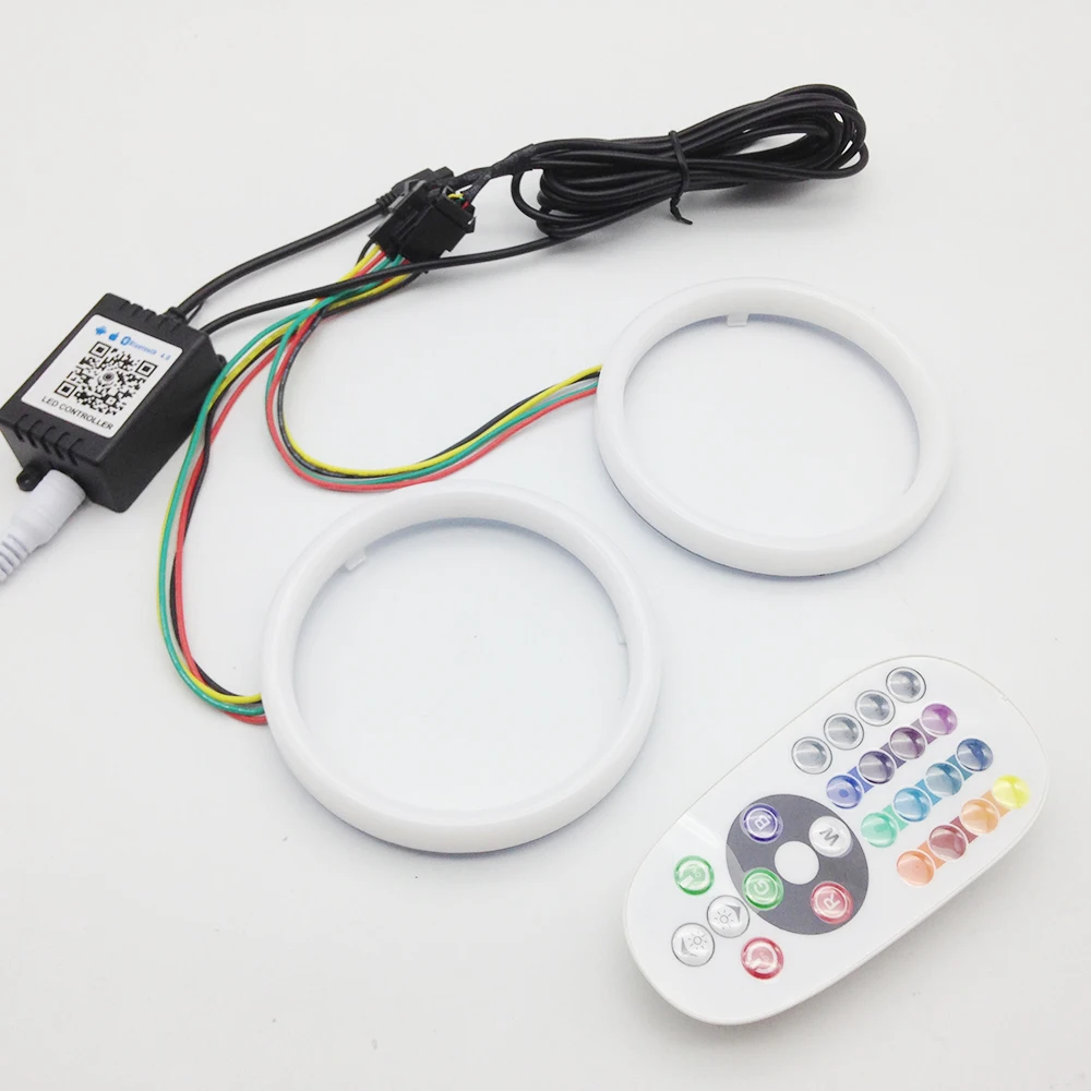 TAOCHIS RGB ангельские глазки мобильное приложение Pone пульт дистанционного управления 60 мм 70 мм 80 мм 90 мм 95 мм 100 мм мотоциклетный автомобильный головной светильник